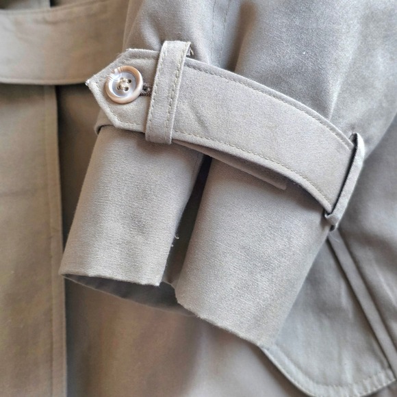 Cabelas Womens Lined Trench Coat Hooded Plaid Scarf Belted Khaki Size S - Picture 5 of 11